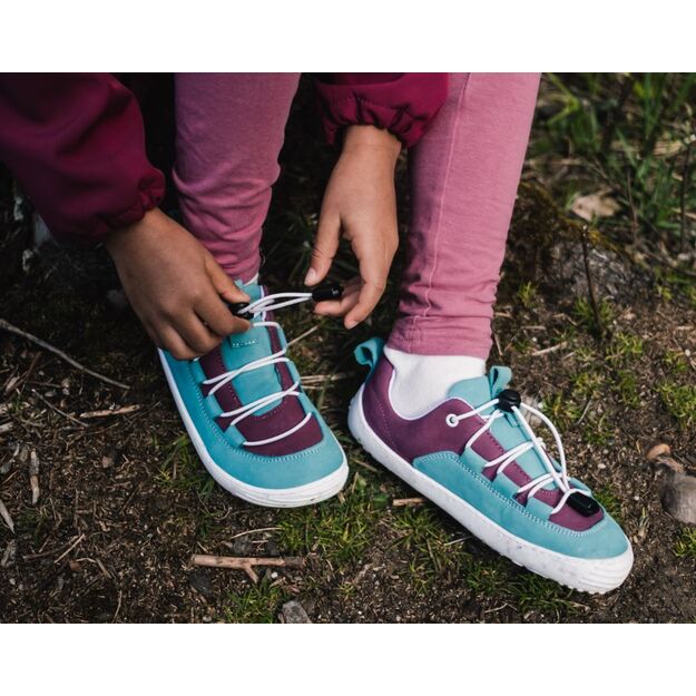 Be Lenka Kids barefoot sneakers - Xplorer - Light Teal & Plum