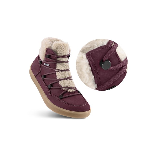 Winter Barefoot Boots Be Lenka Bliss - Burgundy Red