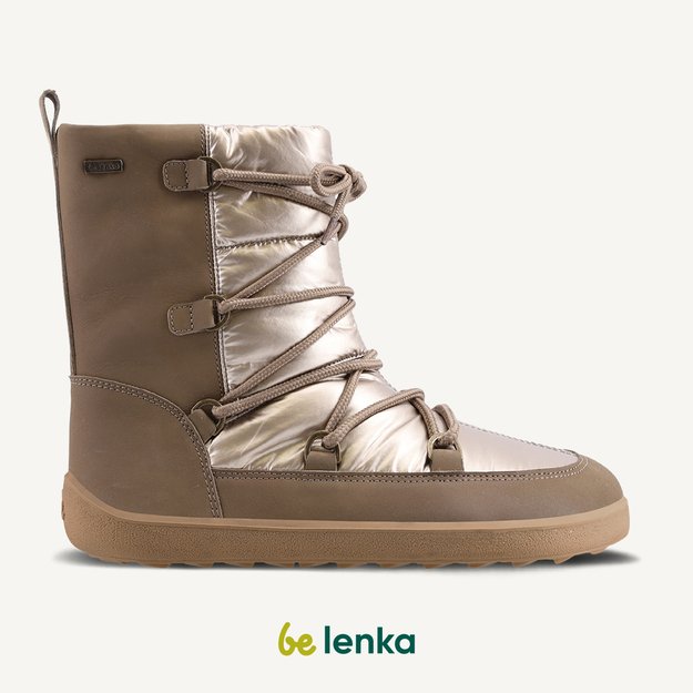 Winter Barefoot Boots Be Lenka Snowfox Woman - Champagne & Brown (Sandėlio prekė)