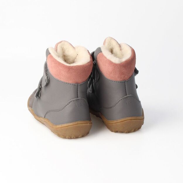 Vaikiški žieminiai Barefoot batai bLIFESTYLE GIBBON pilka/rožinė (Sandėlio prekė)
