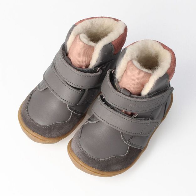 Vaikiški žieminiai Barefoot batai bLIFESTYLE GIBBON pilka/rožinė (Sandėlio prekė)