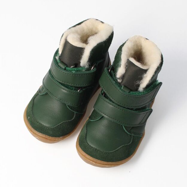 Vaikiški žieminiai Barefoot batai bLIFESTYLE GIBBON tamsiai žalia (Sandėlio prekė)