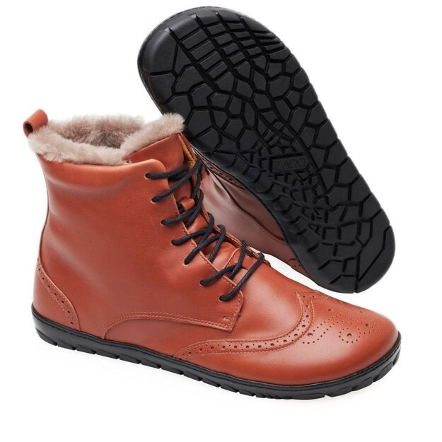 ZAQQ barefoot batai QUINTIC Winter Brogue Cognac