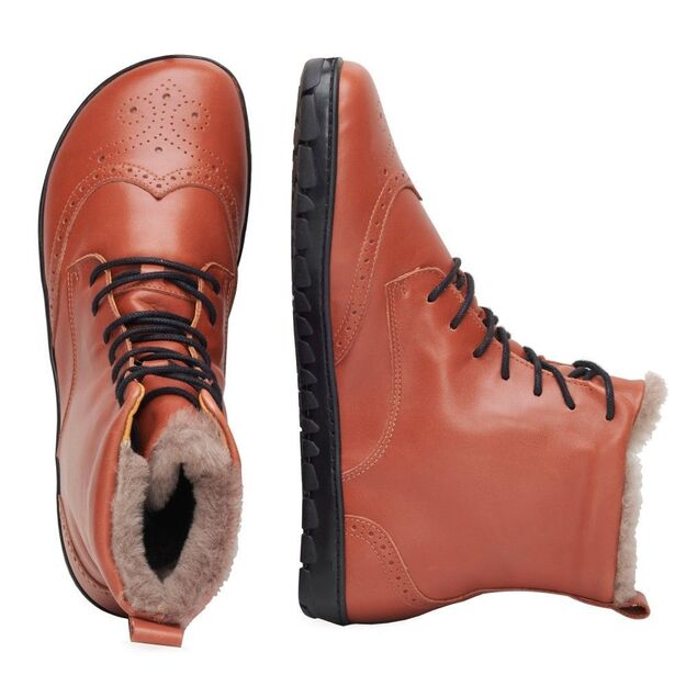 ZAQQ barefoot batai QUINTIC Winter Brogue Cognac