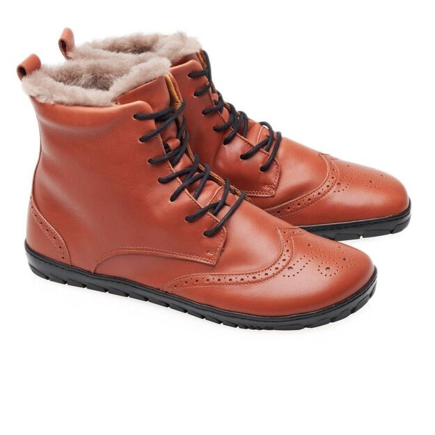 ZAQQ barefoot batai QUINTIC Winter Brogue Cognac